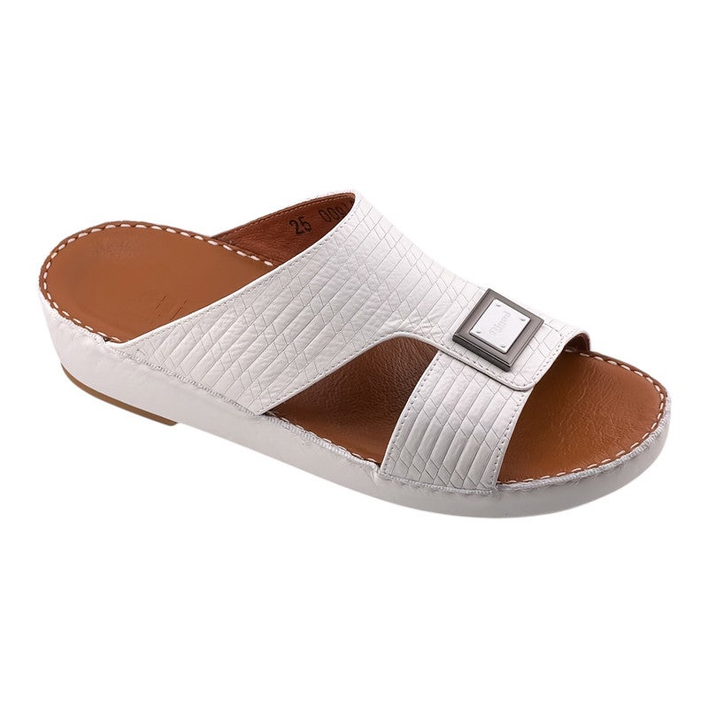AJYAD Handmade Arabic Sandals For Men | Outdoor Mens Slippers | Everyday Flip Flops Open Toe | Arabic Genuine Shamwa Leather | New Design | Tan Footbed | Comfortable & LightWeight - Image 1